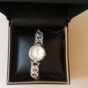 Silver and rhinestone Akribos watch NEW!